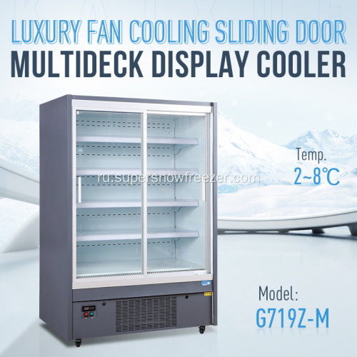 Коммерческий дисплей для напитков Cooler Double Door Freezer